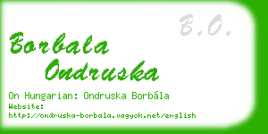 borbala ondruska business card